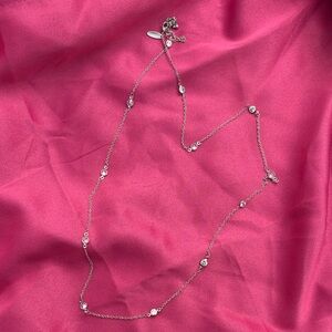 Elegant Silver Necklace with Crystal Accents